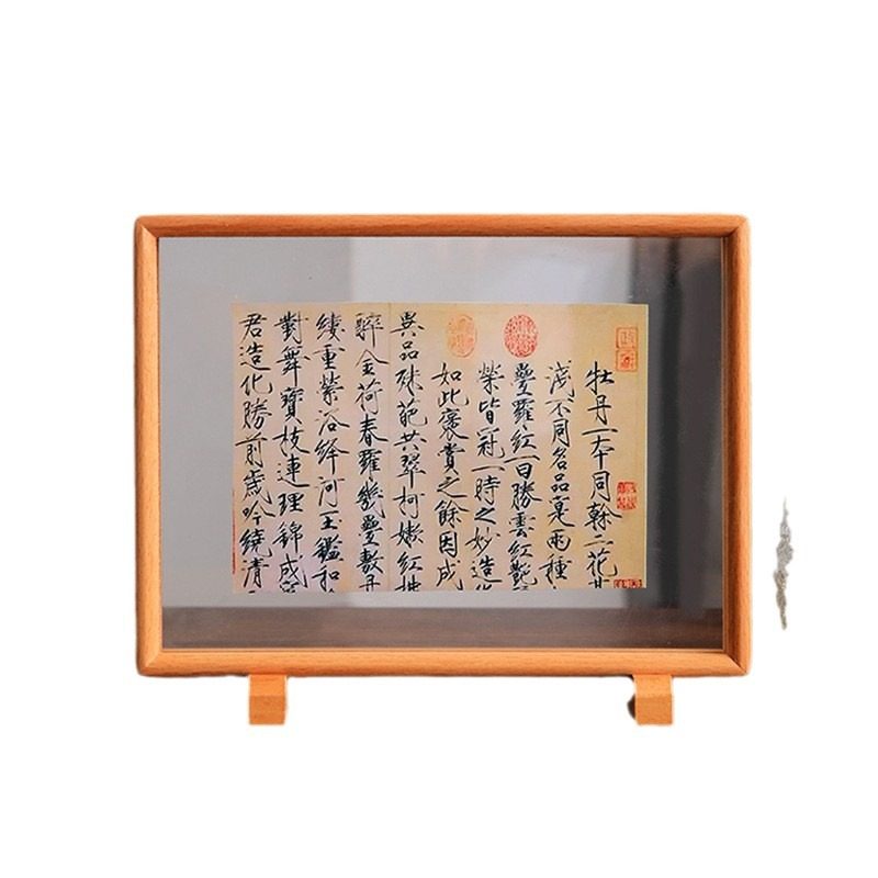 Solid Wood Double-Sided Transparent Photo Frame Decorative Embossed Specimen Frame Solid Wood Photo Acrylic Wall-Mounting Photo Frame