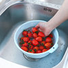 Double-layer Plastic Draining Basket Kitchen Round Fruit Basket Household Storage Water Filter Vegetable Washing Basin Simple Creative Vegetable Washing Basket
