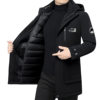 Pierre Cardin Goose Down Hooded Winter Youth Men's Mid-length Thickened Warm Men's Coat Top Goose Down Suit