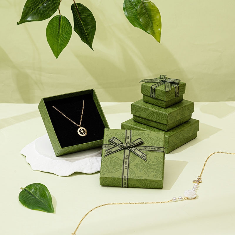 Jewelry Box, Jewelry Packaging Box, Heaven and Earth Cover Ring Box, Retro Green Bracelet Box, Earrings, Necklace, Bracelet Gift Box