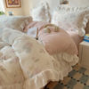 Class a Ins Lace Milk Velvet Winter Bed Plush Four-Piece Set Coral Velvet Stereo Carved Flannel Three-Piece Set