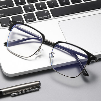 Big Face Half Frame for Short-sighted Eye Glasses Frame Men's Widened and Available Large Frame for Fat Face and Fat Man with Large Size Glasses Frame