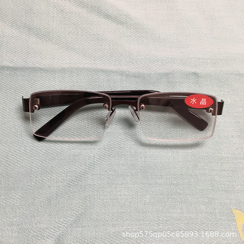 2024 New in stock Metal Half Frame Men's and Women's Flat Glasses Glasses Frame Flat Glasses Factory Direct Supply
