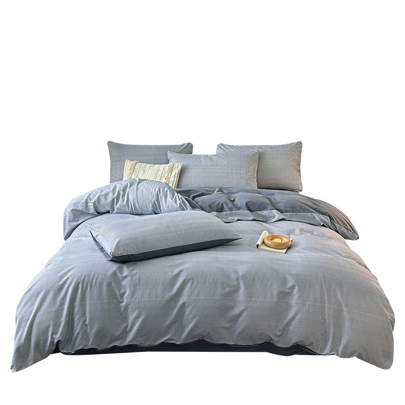 Thickened Brushed Four-Piece Set of Pure Cotton 2025 New Bed Bed Sheetss Simple Quilt Cover Bedding Three-Piece Set