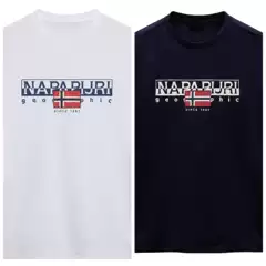 Napapijri Men's Aylmer Short Sleeve Peripheral Pattern Print