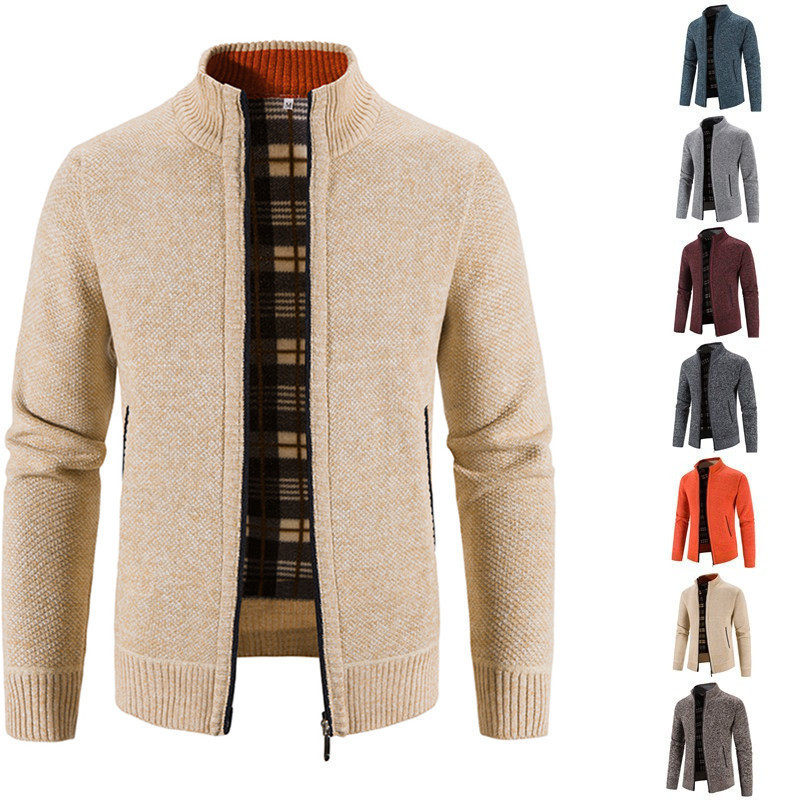 foreign trade men's autumn and winter cardigan zipper sweate...
