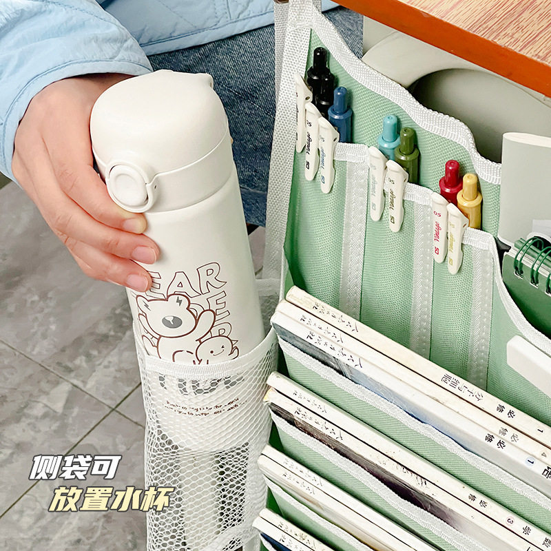 -Fresh Color Book Bag Desk Storage Student Classroom Desk Storage Hanging Book Bag High School Student Desk Hanging Bag