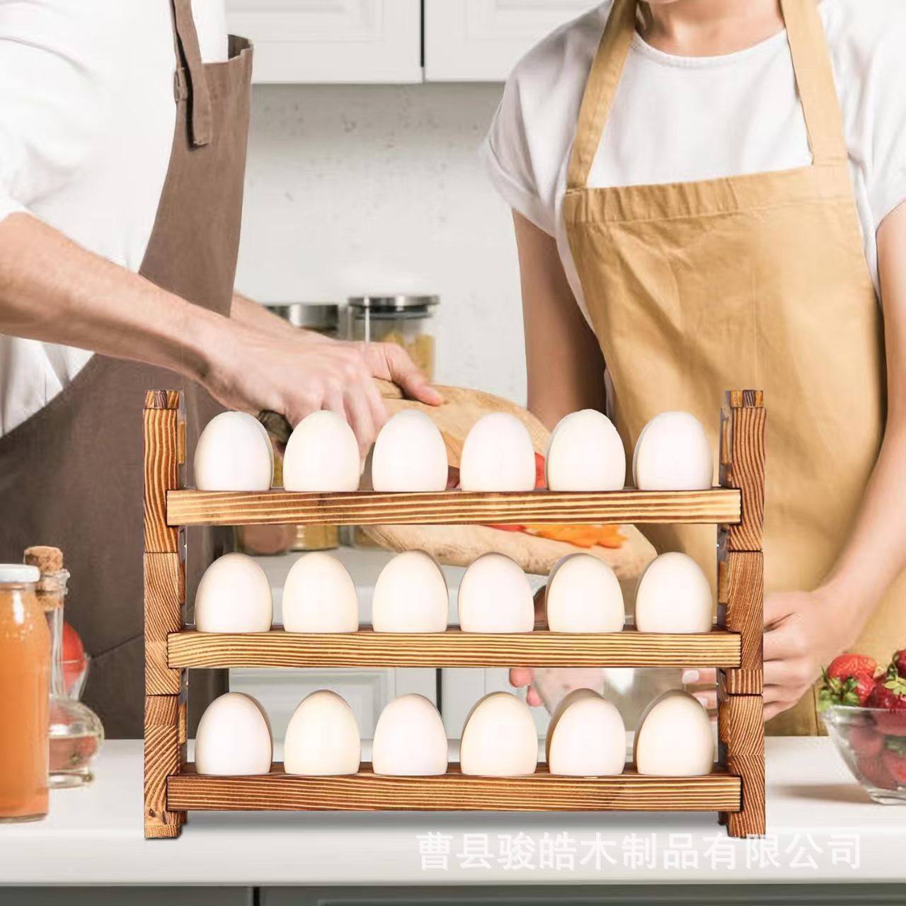 Cross-Border Wooden Egg Storage Rack Quail Egg Pigeon Egg Display Rack Wooden Kitchen Refrigerator Egg Tray Storage Rack