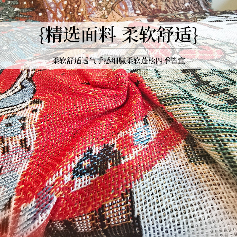 Cross-Border Amazon Christmas Line Blanket, Bay Window Mat, Dust-Proof and Stain-Resistant, Full-Cover Sofa Blanket, Suitable for All Seasons