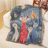 Customized Pet Kitten Jacquard Decorative Tapestry Cotton Thread Blanket Sofa Towel Office Nap Blanket High-End Gift Blanket