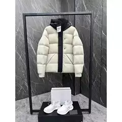 Winter Hooded down Jacket Black Warrior Black Label Jacket Unisex Home Hooded Coat Thick Solid Color High Version