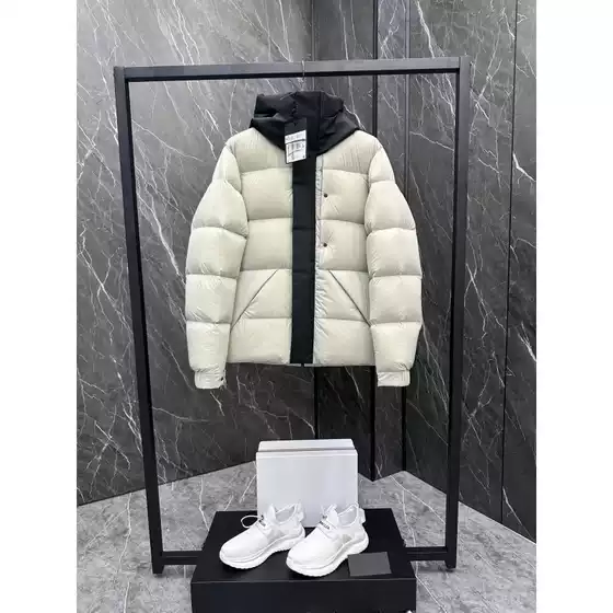 Winter Hooded down Jacket Black Warrior Black Label Jacket Unisex Home Hooded Coat Thick Solid Color High Version