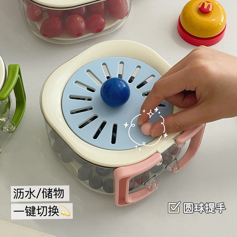 Multi-functional Double-layer Draining Basket Kitchen Household Fruit Washing Artifact Filterable Dopamine Fruit Plate Rotating Fuse Box