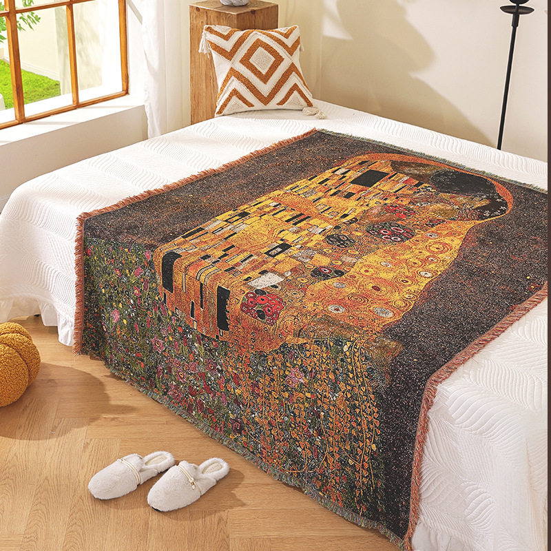New Technology Thickeneded Soft Decorative Jacquard Tapestry Art Sofa Towel Thread Blanket Full Cover Sofa Blanket Factory Customization
