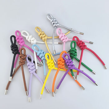 Advanced Braided Pu Leather Rope Keychain Creative Versatile Bag Pendant DIY Hand-Woven Chain Pendant Accessories