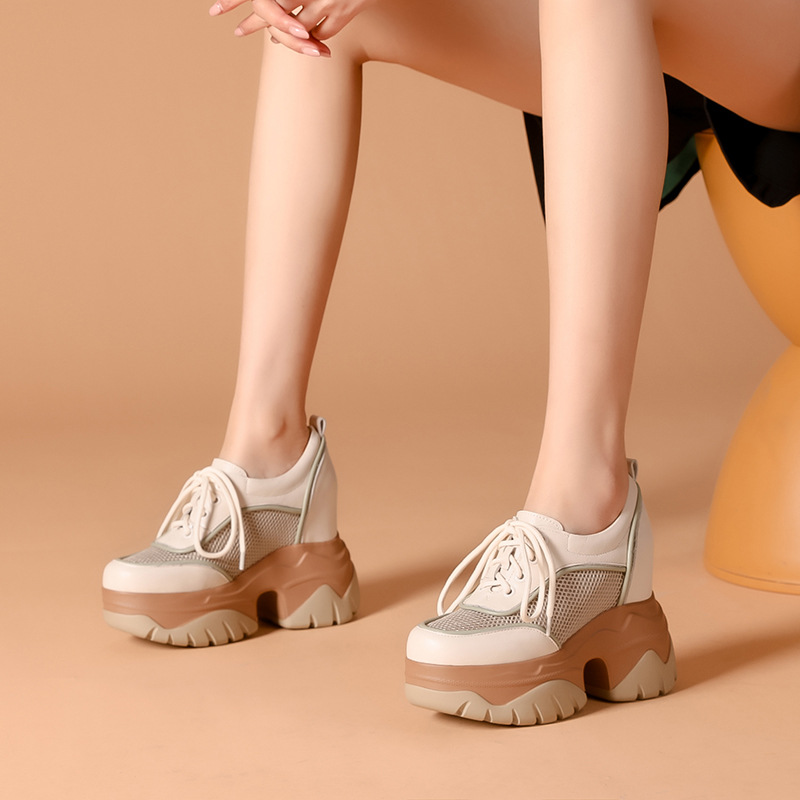 Giày Thể Thao Tăng Chiều Cao Nữ Cao 10cm Tăng Chiều Cao Đế Cao Hàng Mùa Xuân Thu Đông