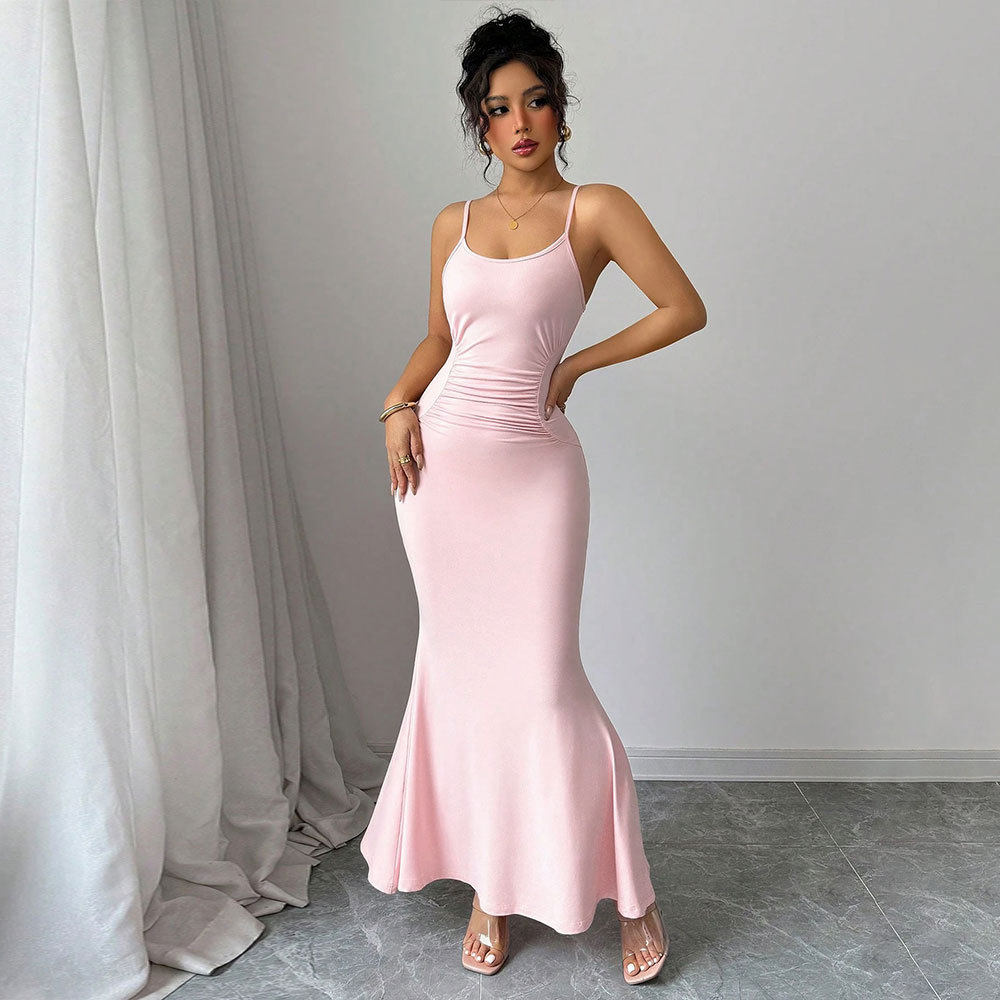 Summer Womens Bodycon Maxi Dress Slim Fit Adjustable Straps Elegant Style Perfect for Casual Outings Wholesale