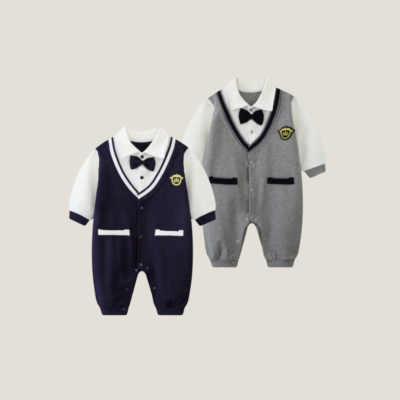 Baby clothes, spring clothes, baby boy jumpsuit, one-year-old dress, birthday party, full moon, 100 days, gentleman's khaki