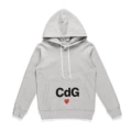 C158C Hooded Gray Pocket Red Heart