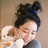 Tan Songyun's Klein Blue Knitted Scrunchie for Women 2025 New Korean Style Bun Hair Tie Hair Accessory