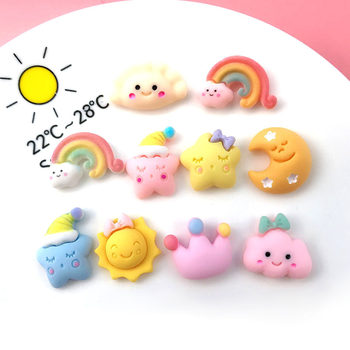Small fresh Sun rainbow White Clouds five-pointed star Moon dumplings diy explosions Cup decorative patch resin accessories