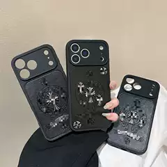 Trendy Brand Cro Leather 17Promax Mobile Phone Case 11 Suitable for Apple iPhone 16 Three-Dimensional Cross Soft Case 15