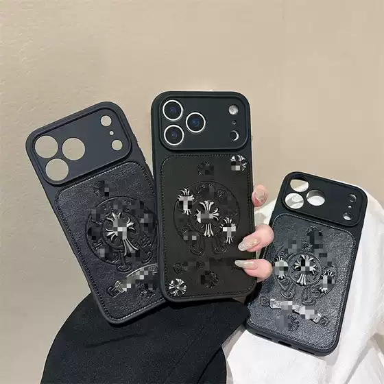 Trendy Brand Cro Leather 17Promax Mobile Phone Case 11 Suitable for Apple iPhone 16 Three-Dimensional Cross Soft Case 15