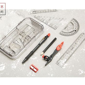 Hobby examination drawing ruler suit combination examination 2B pencil supplies learning tools for senior high school entrance examination student compasses
