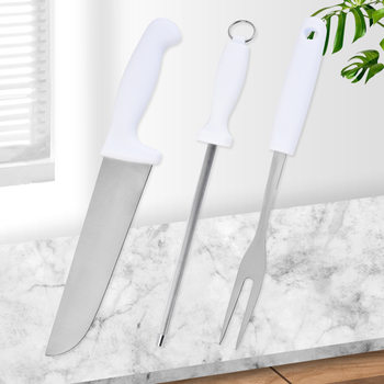 Processing and Customization of Export Grilling Utensils 3-Piece Kitchen Knife Set Chef Knife Barbecue Meat Fork Sharpening Stick Bbq Tool