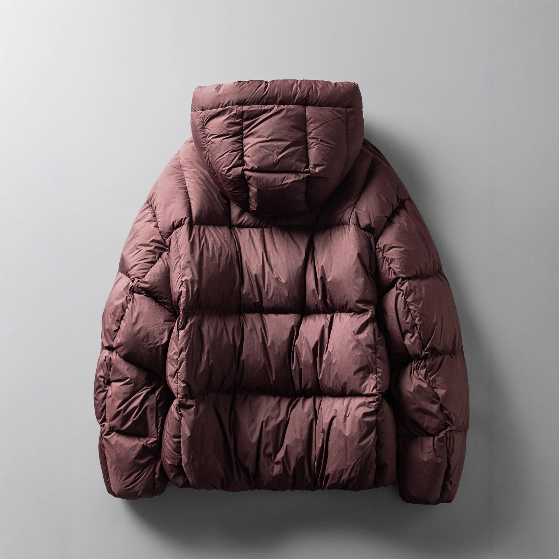 231g White Goose down Winter Warm Hooded Goose down Jacket Men's Cleanfit Loose Silhouette Quilted Bread Jacket Outer