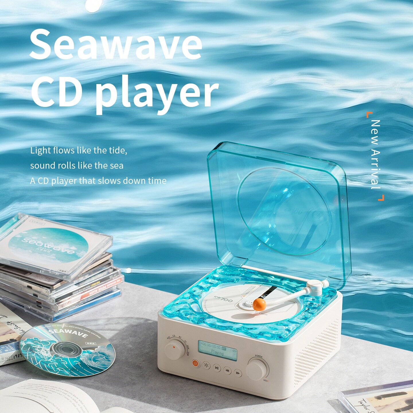 Customizable Tinghai Kw-700Cd Player Record Player Album Player Disc Disc Bluetooth Audio Cross-Border