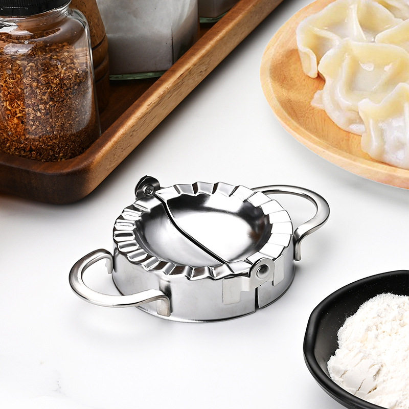 430 Stainless Steel Dumpling Maker Household Small Hand Push Cutting Dumpling Skin Machine Making Dumpling Skin Mold Kitchen Tool