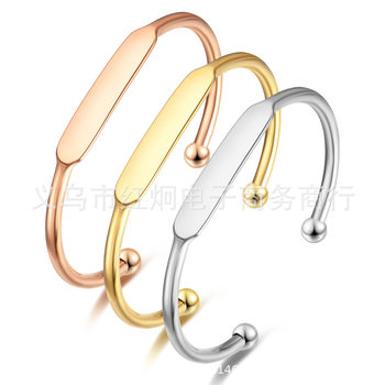 Cross-Border Supply DIY Titanium Steel Bracelet with Knotted Adjustable Stretchable Opening, Bracelet Accessories, Handmade Geometric New Style