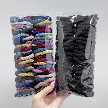 50 high elastic rubber band seamless towel ring hair ball head ponytail hair ring simple durable hair rope hair rope