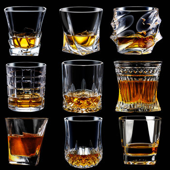 Amazon Whisky Cup Thickened Glass Household Water Cup Creative Foreign Wine Cup Bar Beer Cup Wine suit