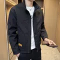 Black [high quality splicing design double layer jacket]