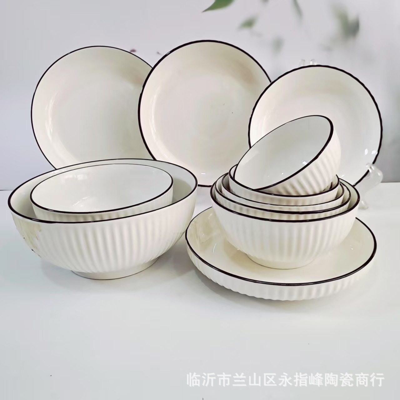 Japanese-style ceramic bowls and plates suit Yamada bowls and plates soup dishes hotel household ceramic bowls and plates wholesale