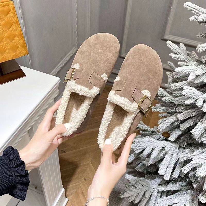 软底勃肯鞋扦鞋脱鞋托鞋女毛毛包头半拖鞋外穿加绒居家孕妇棉拖鞋,淘宝优惠券,粉丝福利购,淘宝优惠卷