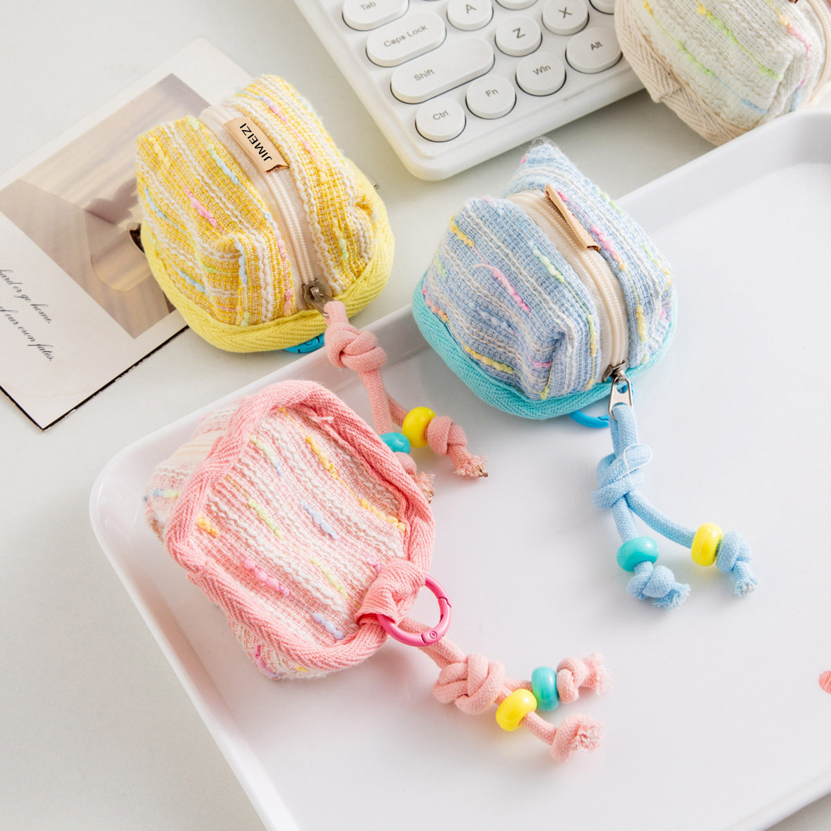 Cute Portable Coin Purse Wireless Bluetooth Earphone Storage Bag USB Flash Drive Storage Protective Case Earphone Bag Cross-Border Ready Stock