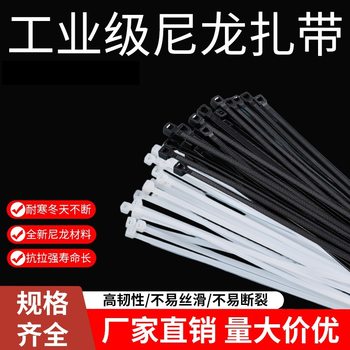 GB self-locking cable tie 3*4*5*150*200*300 black and white plastic tie cable tie belt factory outlet