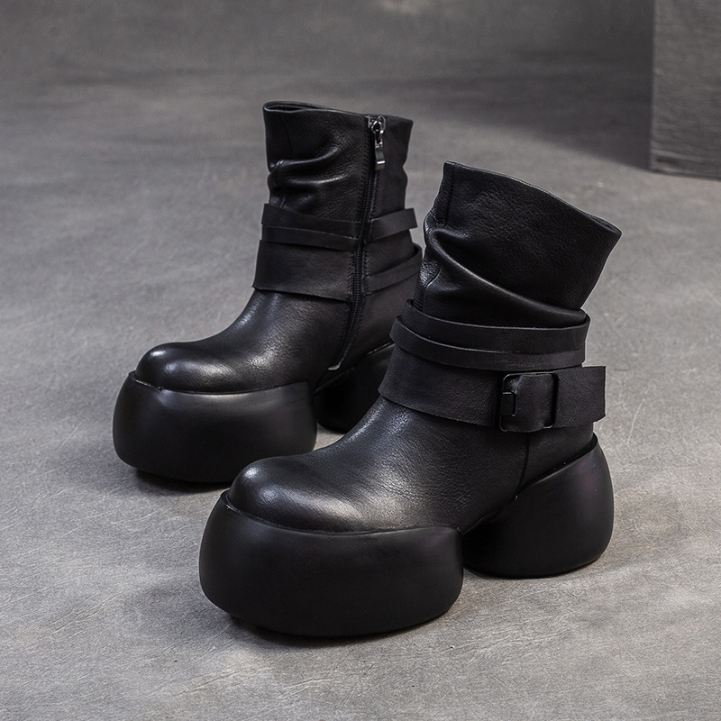 (Mới) Mã B3435 Giá 4330K: Giày Boot Cổ Thấp Nữ Jiaime Hàng Mùa Xuân Thu Đông Tăng Chiều Cao Giày Dép Nữ Chất Liệu Da Bò G06 Sản Phẩm Mới, (Miễn Phí Vận Chuyển Toàn Quốc).