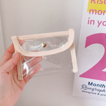 Mini Card Bag Waterproof ID Bag Transparent Bag Japanese Cute Small Bag Headset Data Cable Storage Bag Set Logo