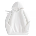 White chinese cotton hooded sweatshirt