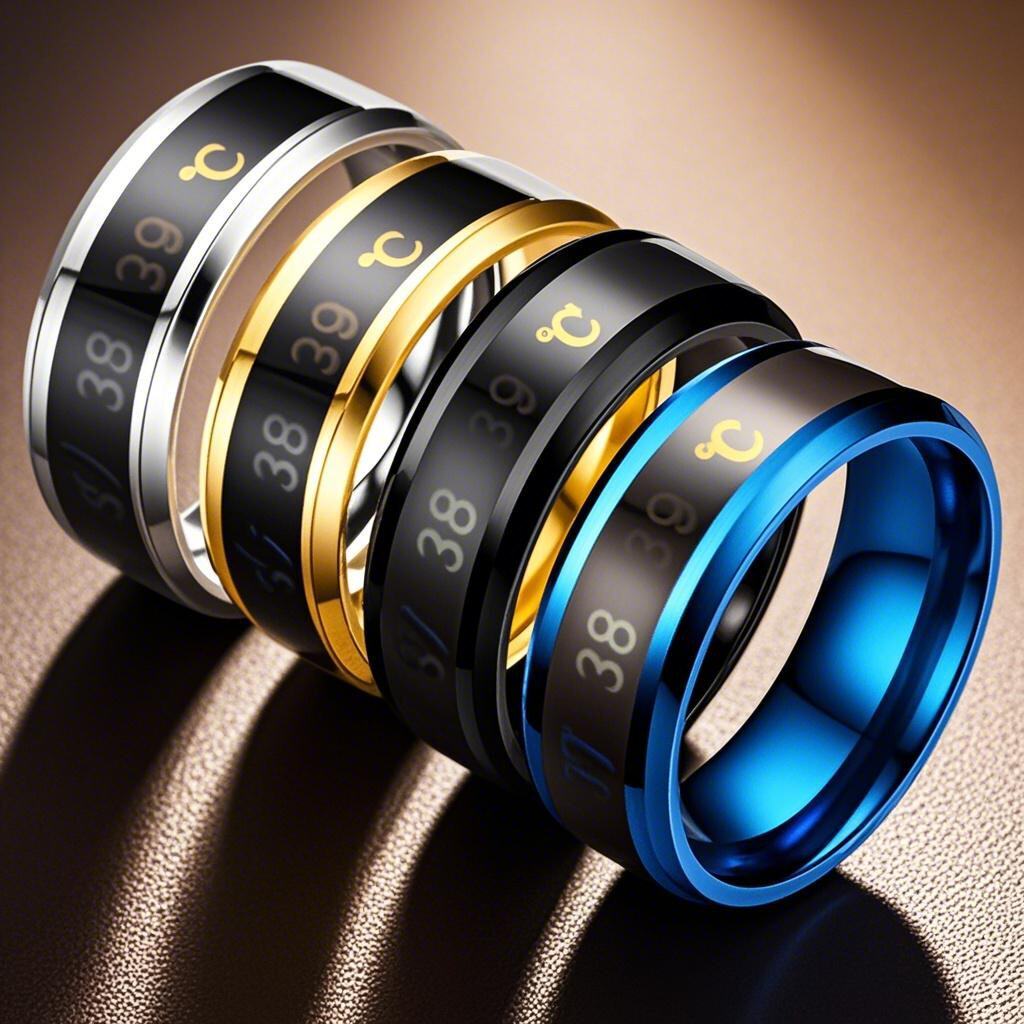 Stainless steel ring men's European and American cross-border intelligent temperature-sensitive discoloration men's tide does not fade cold hip-hop light luxury a generation