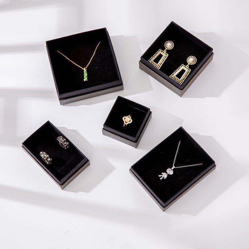 Factory in stock white black jewelry box light luxury ring earrings necklace bracelet earrings earrings jewelry box