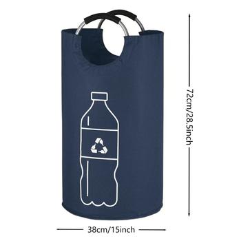 Cross-border Aluminum Handle Recycling Bottle Storage Dirty Clothes Basket Sundries Storage Basket Recycling Basket Home Foldable Recycling Box