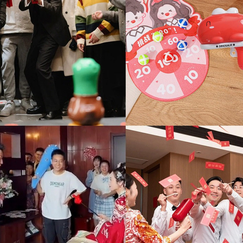 Creative Wedding Reception Props, Funny Throwing Pots, Blocking Doors, Guarantee Letters, Wedding Reception Civil Cards Package