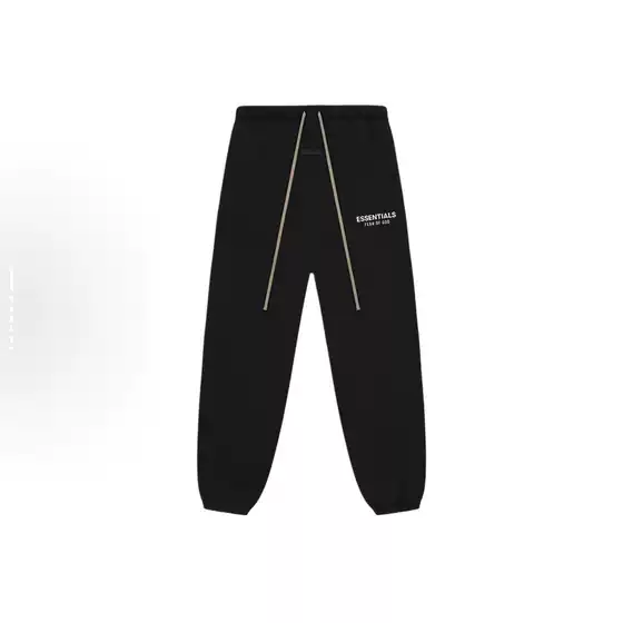 Essentials Fw24 Holiday Core Series Letter Print Lace-Up Fleece Casual Pants with Cuffs