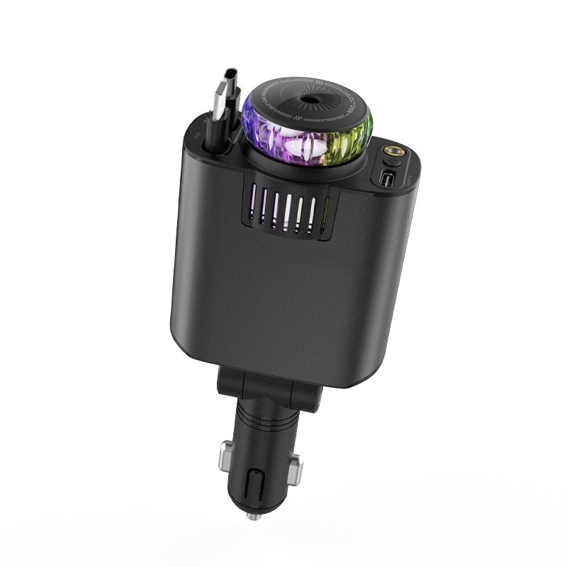 Cross-Border Best-Selling C7 Aromatherapy Car Charger, Low-Temperature Super Fast Charging, Comes with Retractable Cable, Starry Sky Ceiling Car Aromatherapy