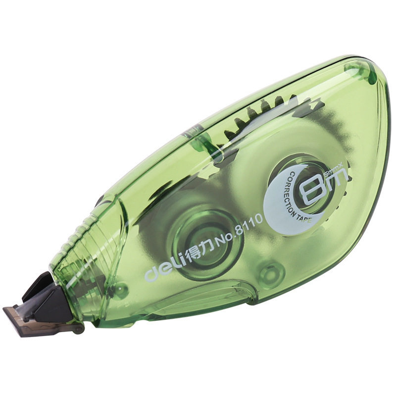 Deli 8110 correction tape 5mm * 8 m students modify stationery correction tape transparent film simple correction tape